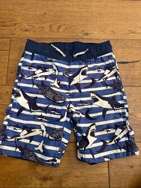 GAP Blue Shark-Stripe Swim Shorts size 6